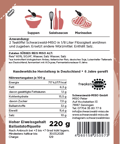 Süßes REIS MISO ALT, BIO, Miso Paste herzhaft - mit starker Röstnote