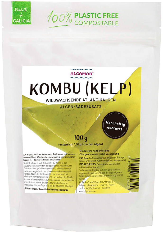 Kombu Algen BIO, Umami Geschmack, für einen Würzsud oder als Badezusatz, 100g