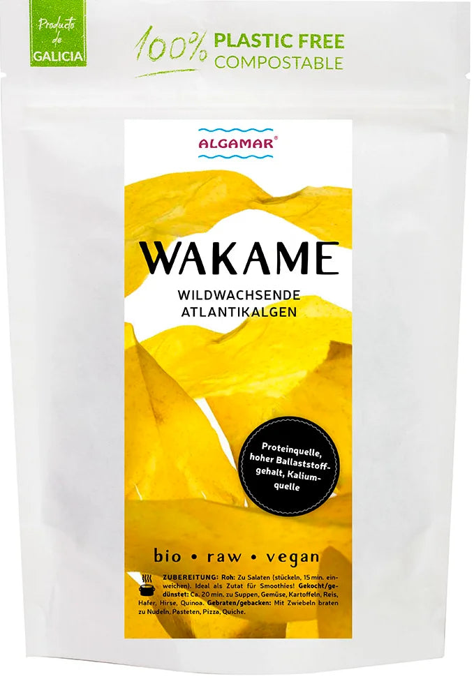 Wakame Algen BIO, Wakame Salat, 15 min einweichen oder kochen, 100g