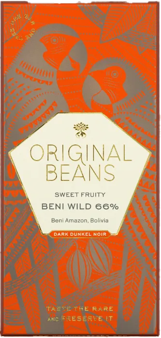 Beni Wild Harvest - BIO Dunkelschokolade, 66% Kakao, Blumenhonig, Aprikosen & Jasmintee Aroma, 70g