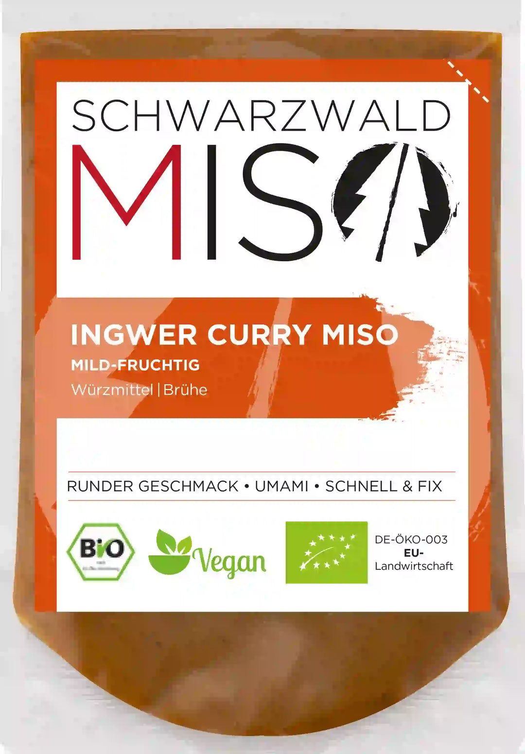 Ingwer Curry Miso Paste BIO 220g - Miso Paste für Miso Suppe, Brühe und Saucen