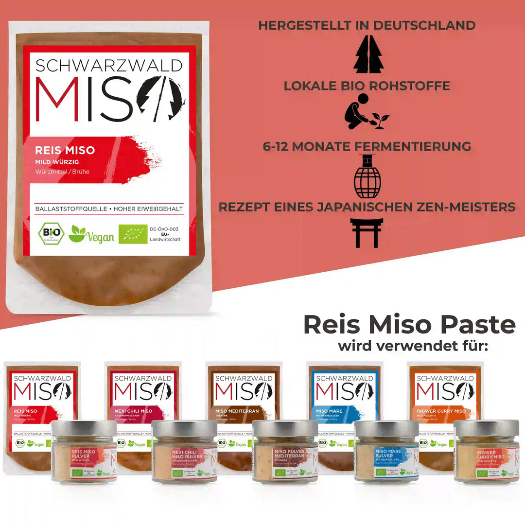 Miso Mediterran BIO Paste 220g -  Miso Paste für Miso Suppe, Brühe und Saucen