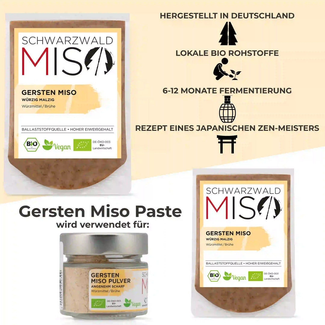 Gersten Miso Paste BIO 220g - Mugi Miso Sojapaste für Miso Suppe, Brühe und Saucen