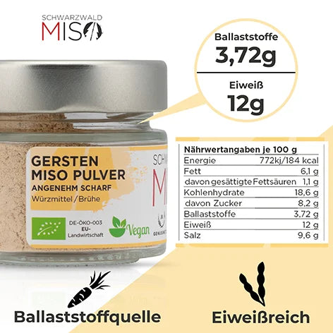 Gersten Miso Pulver BIO 30g - Mugi Miso Gewürzmischung für Miso Suppe, Marinaden und Saucen