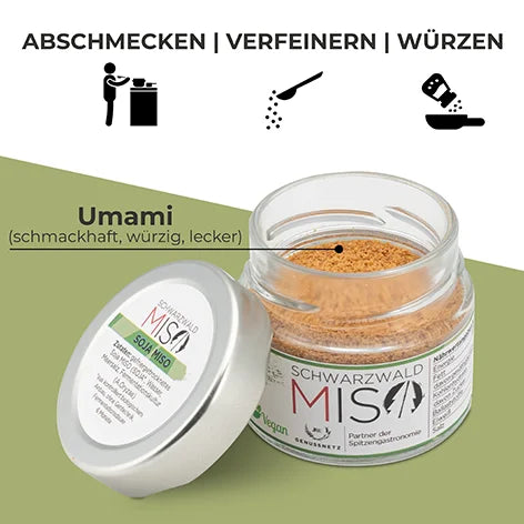 Soja Miso BIO Miso Pulver  - Hacho Miso, Soja Gewürzmischung für Japanische Suppen