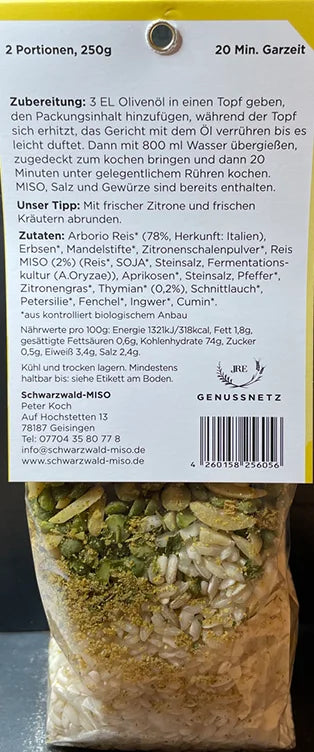 Zitronen Risotto 250g- Fertiggericht, 20 min kochen
