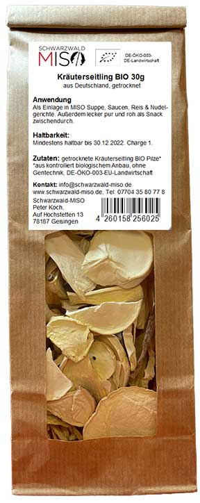 Kräuterseitling BIO Pilze getrocknet aus Deutschland, 30g